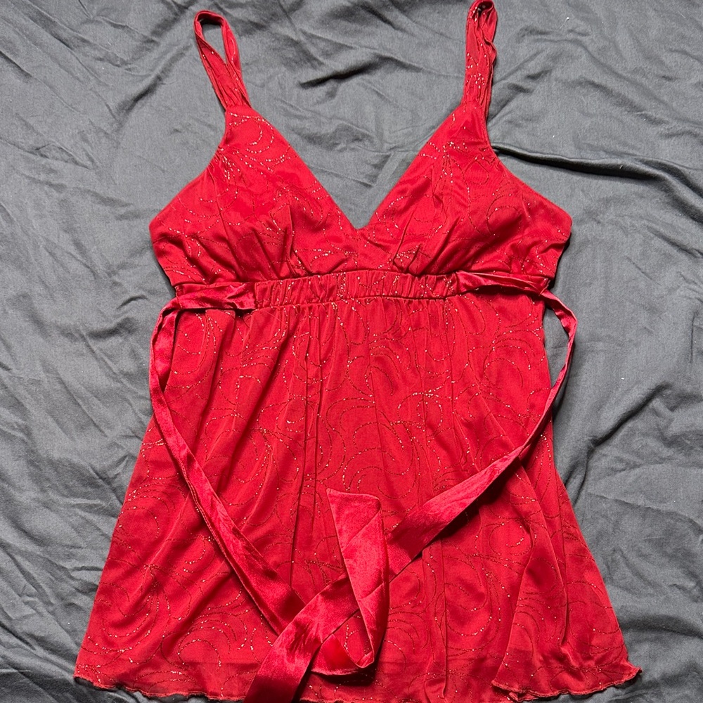 Studio Y Red Sparkle Chemise